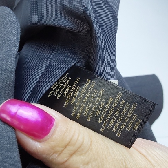 Worthington Womens Admiral Gray Suit Coat Blazer Neutral Minimalist Sz.18 - Picture 9 of 10